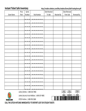 lottery tracking system|lottery instant ticket inventory sheets.